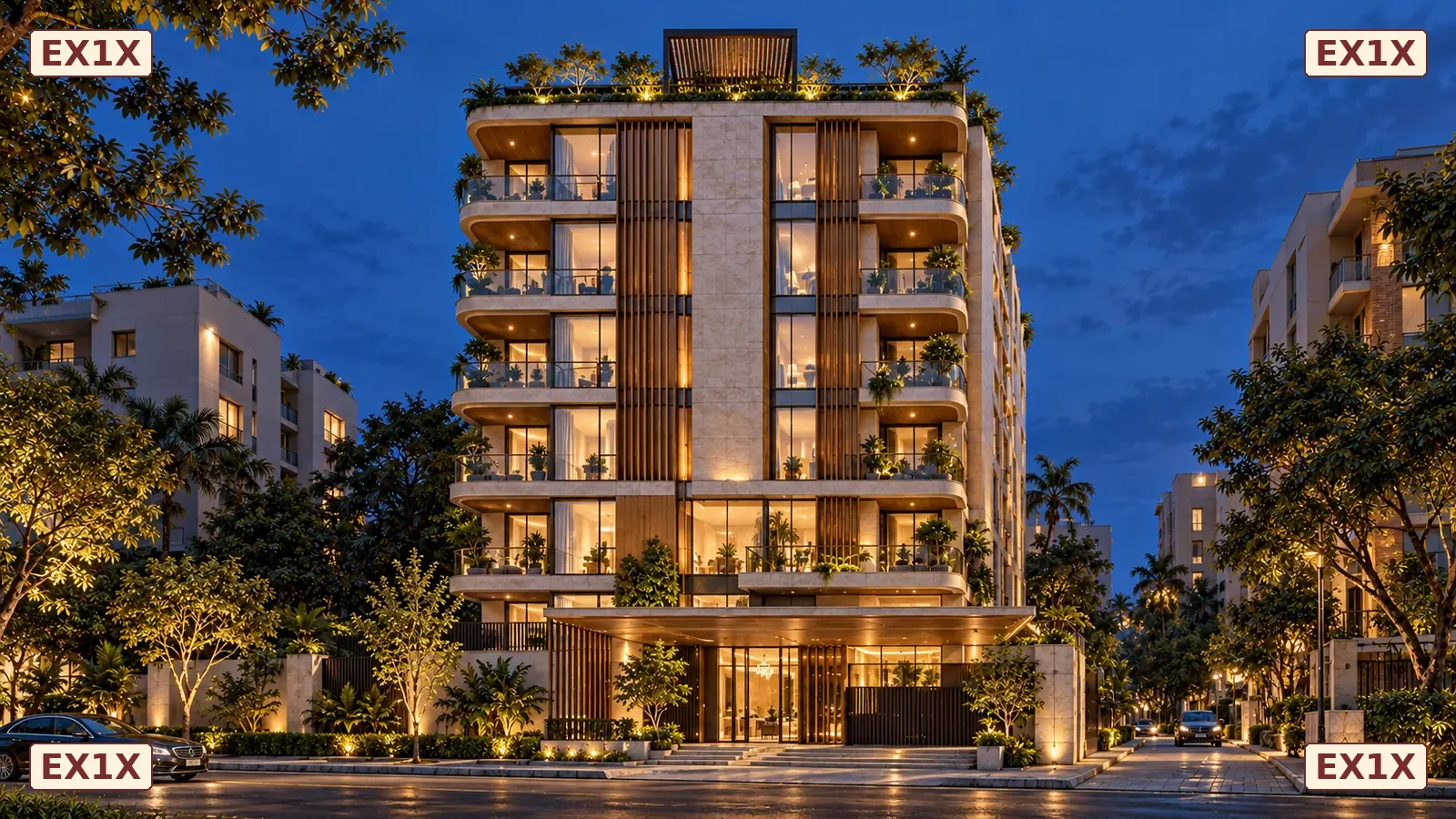 Night facade