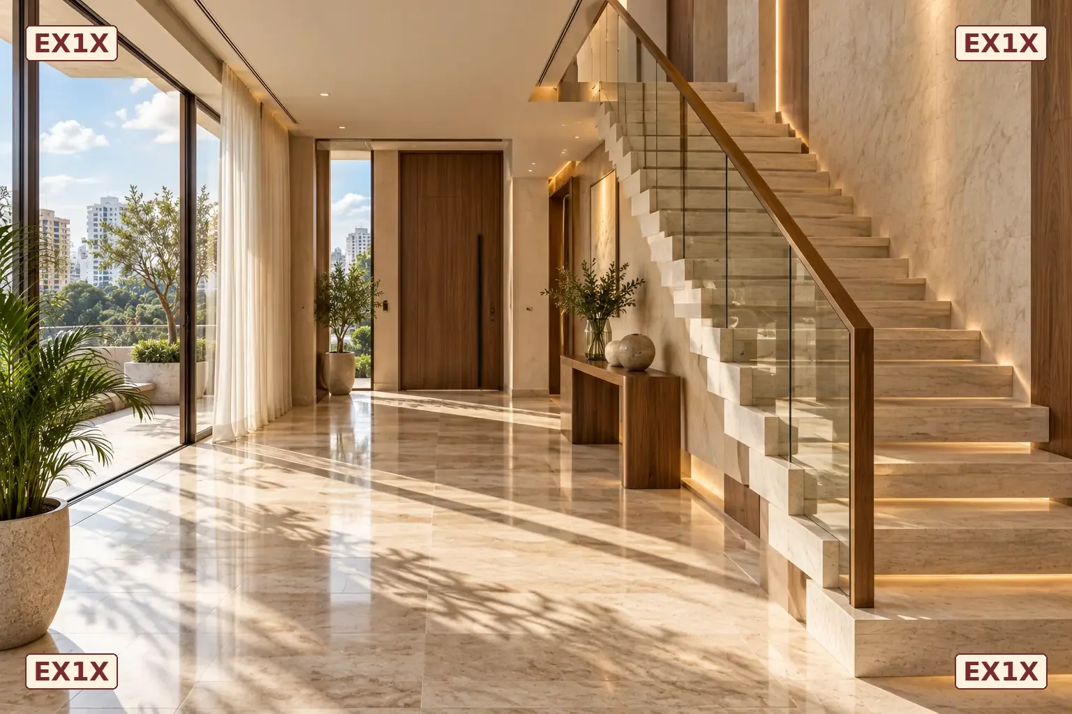 Staircase and foyer